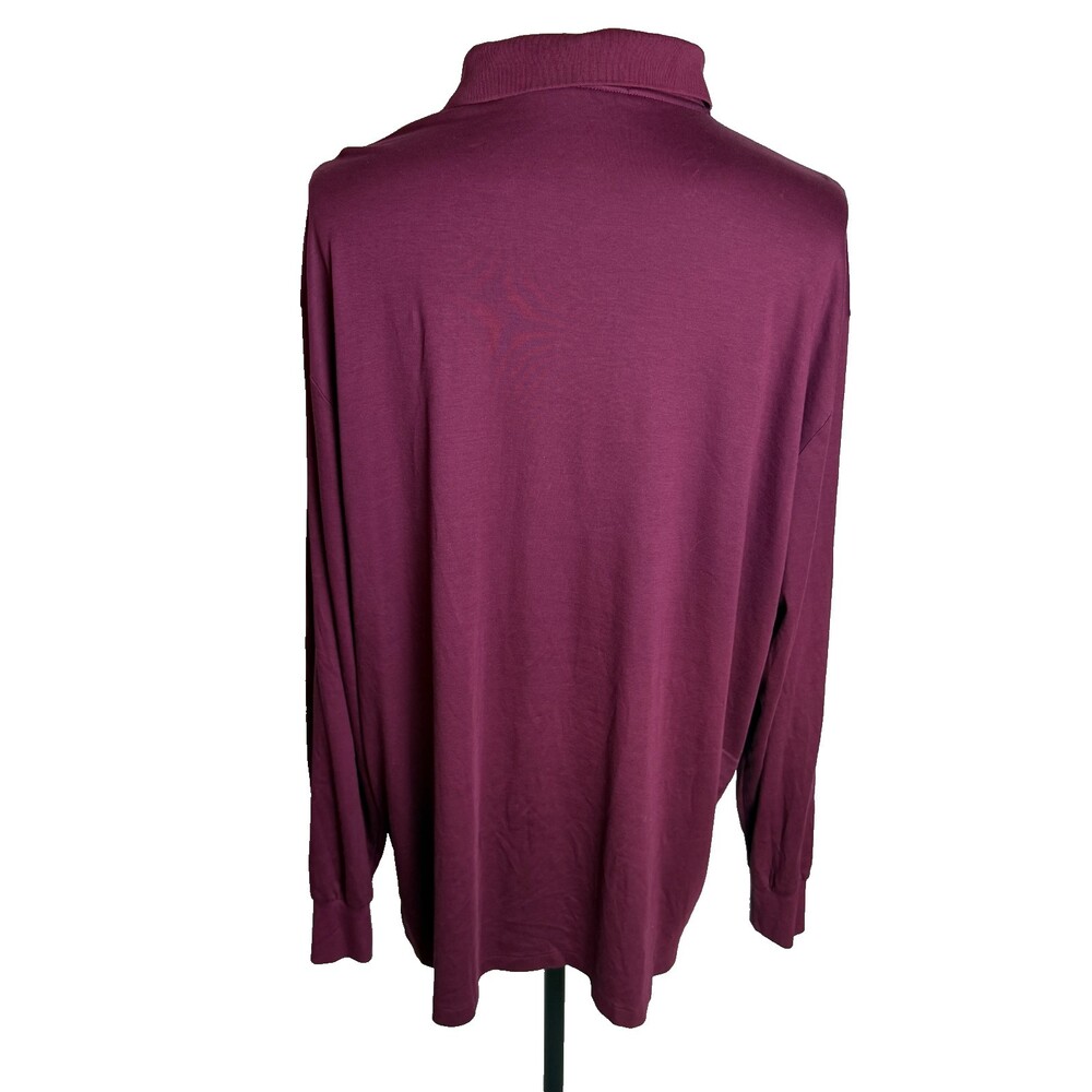 Polo Ralph Lauren Long Sleeve Polo, Sz 2XLT Tall, Burgundy/Maroon, Colored Pony - Picture 7 of 15